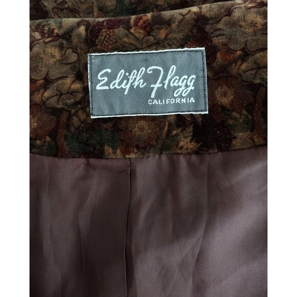 Vintage 60s Edith Flagg California Velvet Fall Floral Single-Button Blazer M-XL - Picture 8 of 8